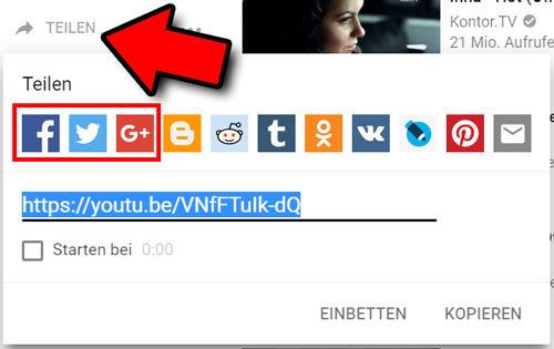 youtube video teilen